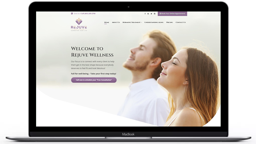 My rejuve wellness website home page